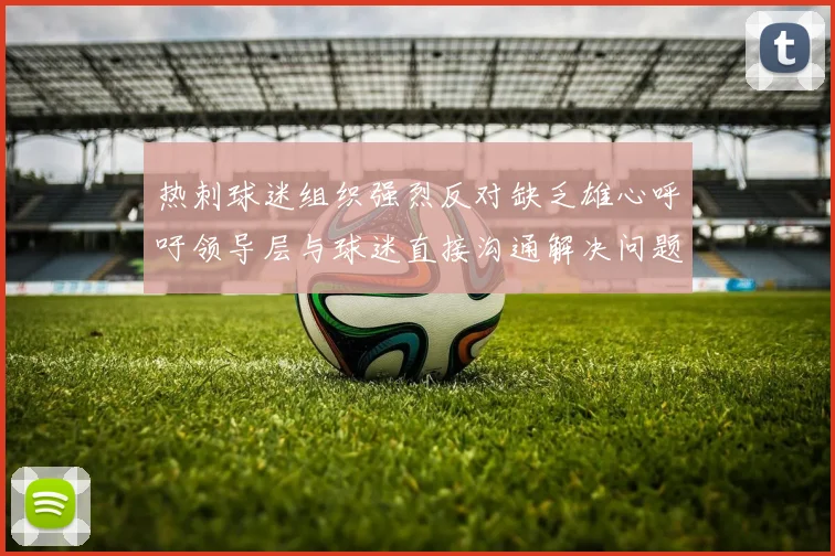 热刺球迷组织强烈反对缺乏雄心呼吁领导层与球迷直接沟通解决问题